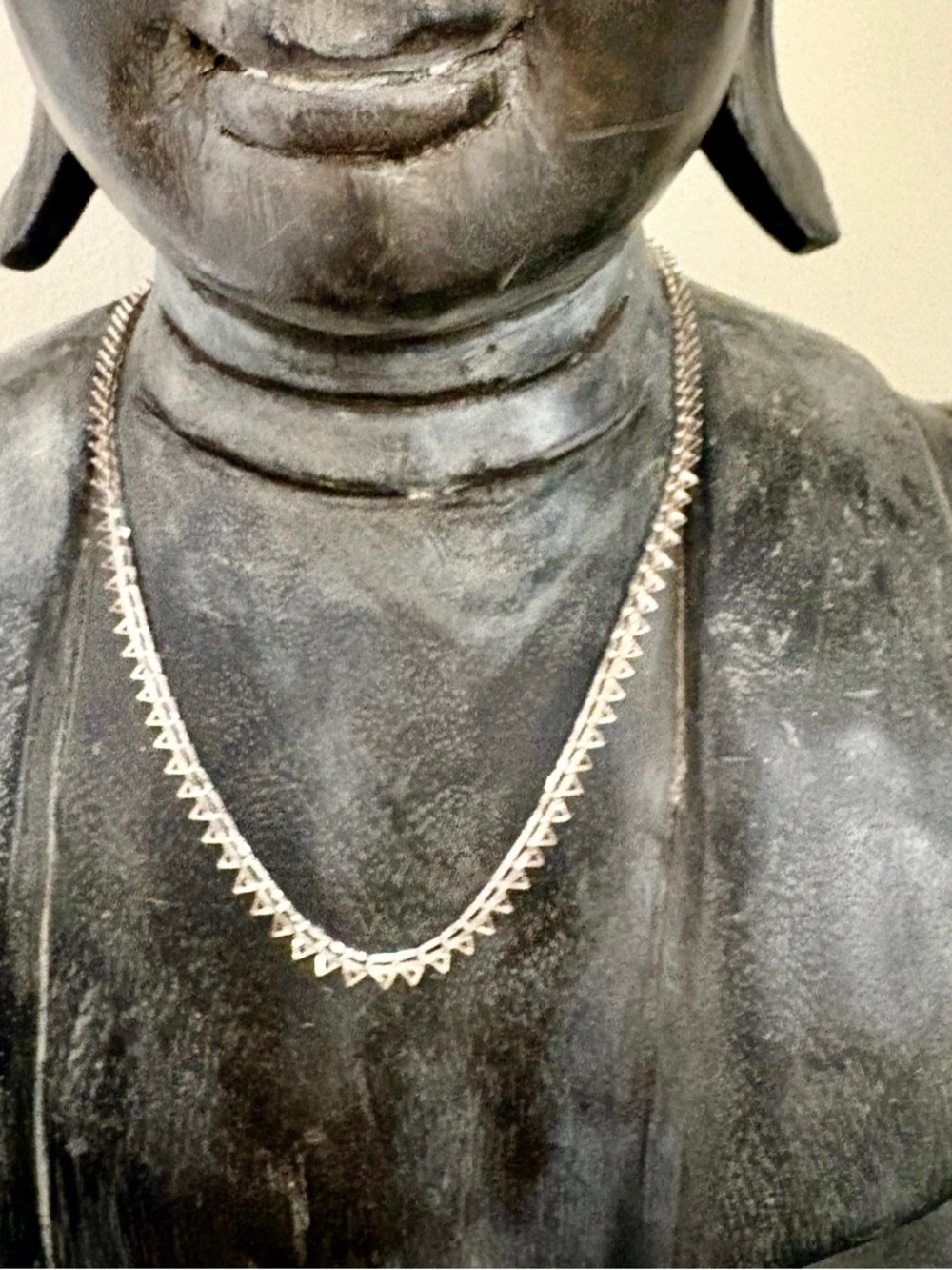 Vintage sterling silver  art deco triangle link necklace